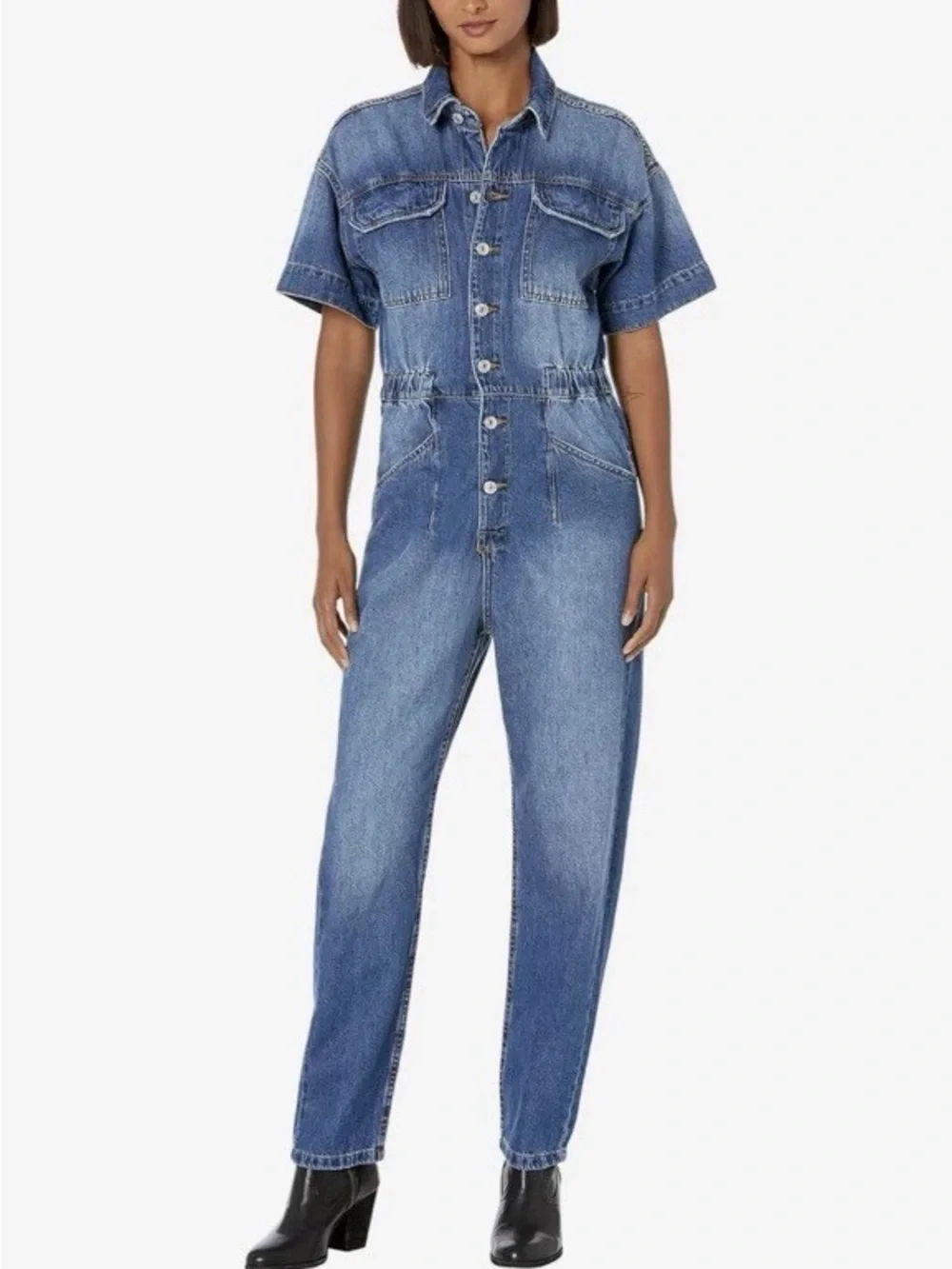 Free People We The Free Marci Denim Jumpsuit - M